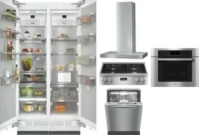 6 Piece Package Includes Refrigerator, Freezer, Cooktop, Wall Oven, Hood And Dishwasher