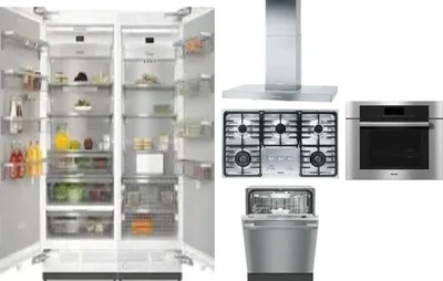 6 Piece Package Includes Refrigerator, Freezer, Cooktop, Wall Oven, Hood And Dishwasher
