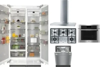 6 Piece Package Includes Refrigerator, Freezer, Cooktop, Wall Oven, Hood And Dishwasher