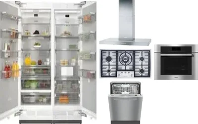 6 Piece Package Includes Refrigerator, Freezer, Cooktop, Wall Oven, Hood And Dishwasher