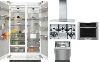 6 Piece Package Includes Refrigerator, Freezer, Cooktop, Wall Oven, Hood And Dishwasher