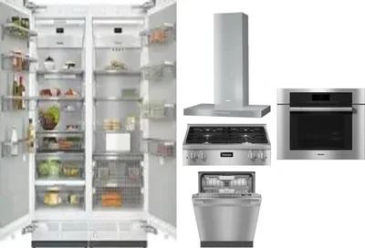 6 Piece Package Includes Refrigerator, Freezer, Cooktop, Wall Oven, Hood And Dishwasher
