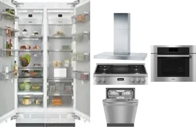 6 Piece Package Includes Refrigerator, Freezer, Cooktop, Wall Oven, Hood And Dishwasher