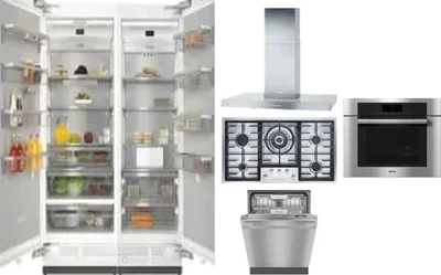 6 Piece Package Includes Refrigerator, Freezer, Cooktop, Wall Oven, Hood And Dishwasher