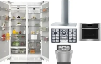 6 Piece Package Includes Refrigerator, Freezer, Cooktop, Wall Oven, Hood And Dishwasher