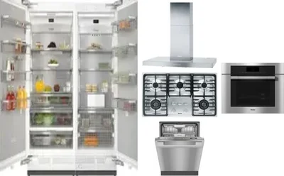 6 Piece Package Includes Refrigerator, Freezer, Cooktop, Wall Oven, Hood And Dishwasher