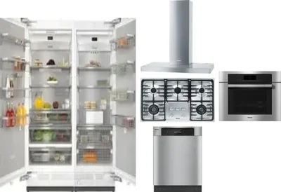 6 Piece Package Includes Refrigerator, Freezer, Cooktop, Wall Oven, Hood And Dishwasher