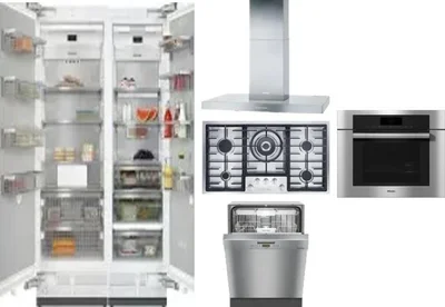 6 Piece Package Includes Refrigerator, Freezer, Cooktop, Wall Oven, Hood And Dishwasher