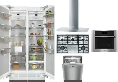 6 Piece Package Includes Refrigerator, Freezer, Cooktop, Wall Oven, Hood And Dishwasher