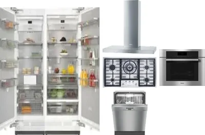 6 Piece Package Includes Refrigerator, Freezer, Cooktop, Wall Oven, Hood And Dishwasher