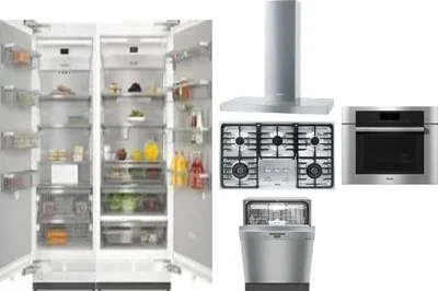 6 Piece Package Includes Refrigerator, Freezer, Cooktop, Wall Oven, Hood And Dishwasher