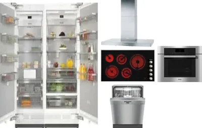 6 Piece Package Includes Refrigerator, Freezer, Cooktop, Wall Oven, Hood And Dishwasher