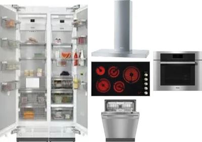6 Piece Package Includes Refrigerator, Freezer, Cooktop, Wall Oven, Hood And Dishwasher
