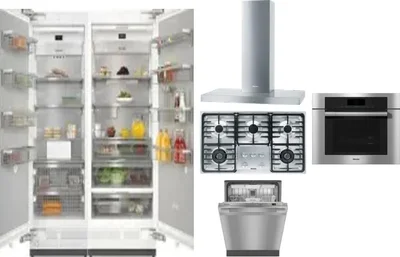 6 Piece Package Includes Refrigerator, Freezer, Cooktop, Wall Oven, Hood And Dishwasher
