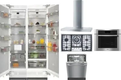 6 Piece Package Includes Refrigerator, Freezer, Cooktop, Wall Oven, Hood And Dishwasher