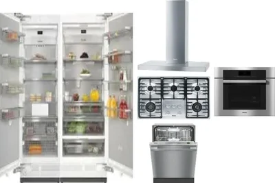 6 Piece Package Includes Refrigerator, Freezer, Cooktop, Wall Oven, Hood And Dishwasher