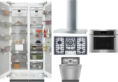 6 Piece Package Includes Refrigerator, Freezer, Cooktop, Wall Oven, Hood And Dishwasher