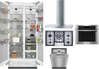 6 Piece Package Includes Refrigerator, Freezer, Cooktop, Wall Oven, Hood And Dishwasher