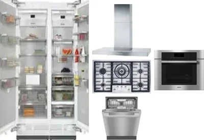 6 Piece Package Includes Refrigerator, Freezer, Cooktop, Wall Oven, Hood And Dishwasher