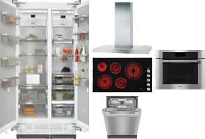 6 Piece Package Includes Refrigerator, Freezer, Cooktop, Wall Oven, Hood And Dishwasher