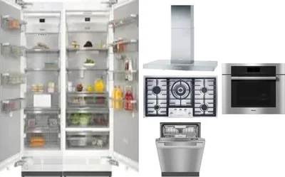 6 Piece Package Includes Refrigerator, Freezer, Cooktop, Wall Oven, Hood And Dishwasher