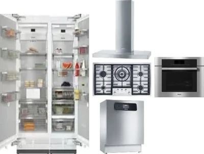 6 Piece Package Includes Refrigerator, Freezer, Cooktop, Wall Oven, Hood And Dishwasher