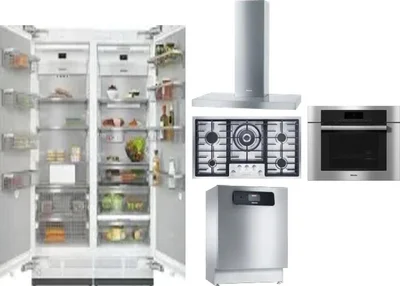 6 Piece Package Includes Refrigerator, Freezer, Cooktop, Wall Oven, Hood And Dishwasher