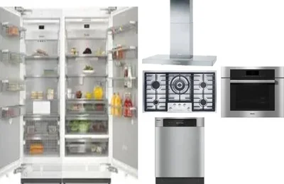 6 Piece Package Includes Refrigerator, Freezer, Cooktop, Wall Oven, Hood And Dishwasher