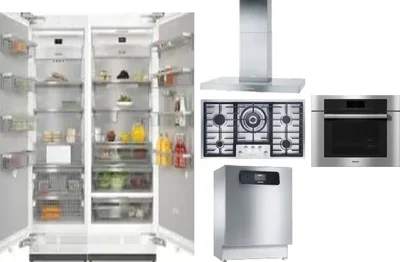 6 Piece Package Includes Refrigerator, Freezer, Cooktop, Wall Oven, Hood And Dishwasher