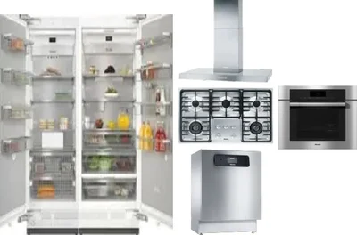 6 Piece Package Includes Refrigerator, Freezer, Cooktop, Wall Oven, Hood And Dishwasher