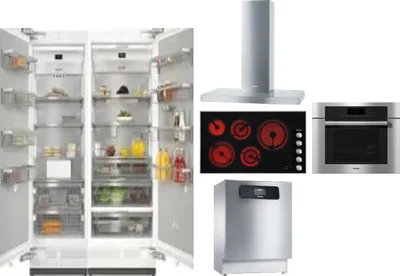 6 Piece Package Includes Refrigerator, Freezer, Cooktop, Wall Oven, Hood And Dishwasher
