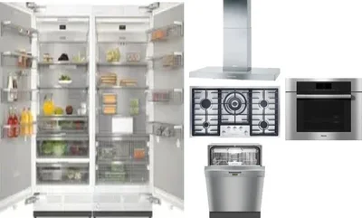 6 Piece Package Includes Refrigerator, Freezer, Cooktop, Wall Oven, Hood And Dishwasher