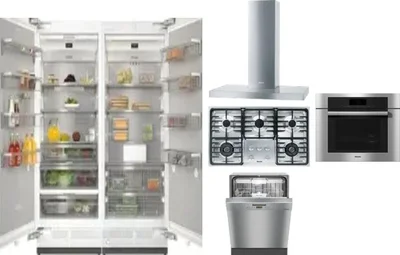 6 Piece Package Includes Refrigerator, Freezer, Cooktop, Wall Oven, Hood And Dishwasher