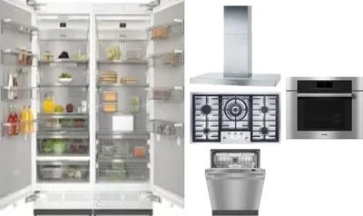 6 Piece Package Includes Refrigerator, Freezer, Cooktop, Wall Oven, Hood And Dishwasher