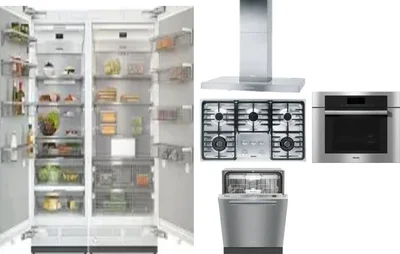 6 Piece Package Includes Refrigerator, Freezer, Cooktop, Wall Oven, Hood And Dishwasher