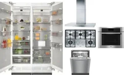 6 Piece Package Includes Refrigerator, Freezer, Cooktop, Wall Oven, Hood And Dishwasher