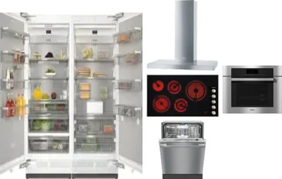 6 Piece Package Includes Refrigerator, Freezer, Cooktop, Wall Oven, Hood And Dishwasher