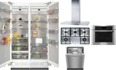 6 Piece Package Includes Refrigerator, Freezer, Cooktop, Wall Oven, Hood And Dishwasher