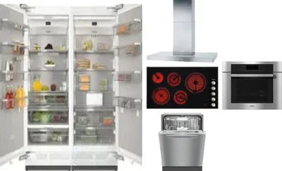 6 Piece Package Includes Refrigerator, Freezer, Cooktop, Wall Oven, Hood And Dishwasher