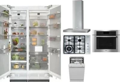 6 Piece Package Includes Refrigerator, Freezer, Cooktop, Wall Oven, Hood And Dishwasher