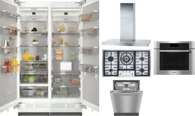 6 Piece Package Includes Refrigerator, Freezer, Cooktop, Wall Oven, Hood And Dishwasher