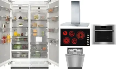 6 Piece Package Includes Refrigerator, Freezer, Cooktop, Wall Oven, Hood And Dishwasher