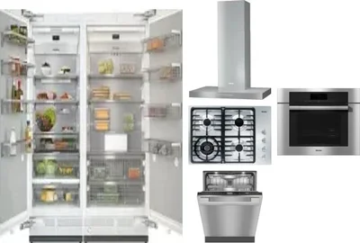 6 Piece Package Includes Refrigerator, Freezer, Cooktop, Wall Oven, Hood And Dishwasher