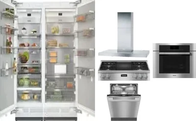 6 Piece Package Includes Refrigerator, Freezer, Cooktop, Wall Oven, Hood And Dishwasher