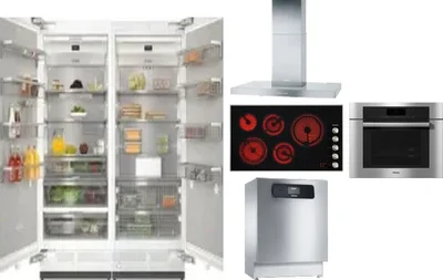 6 Piece Package Includes Refrigerator, Freezer, Cooktop, Wall Oven, Hood And Dishwasher