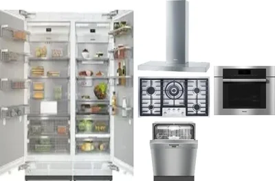 6 Piece Package Includes Refrigerator, Freezer, Cooktop, Wall Oven, Hood And Dishwasher