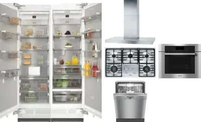 6 Piece Package Includes Refrigerator, Freezer, Cooktop, Wall Oven, Hood And Dishwasher