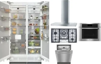 6 Piece Package Includes Refrigerator, Freezer, Cooktop, Wall Oven, Hood And Dishwasher