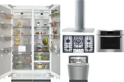 6 Piece Package Includes Refrigerator, Freezer, Cooktop, Wall Oven, Hood And Dishwasher