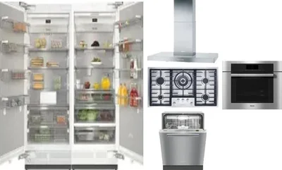 6 Piece Package Includes Refrigerator, Freezer, Cooktop, Wall Oven, Hood And Dishwasher